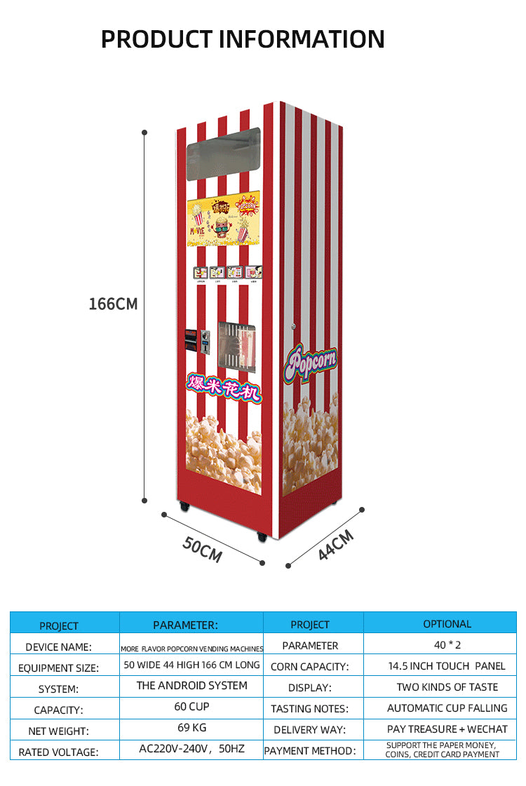 Customer Satisfaction Guaranteed Popcorn Machine Commercial Automatic Popcorn Vending Machine Supplier De Commerce De 'Qualité